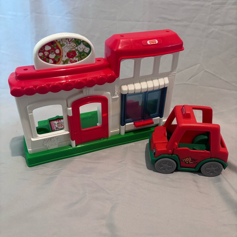 Fisher Price Little People We Deliver Pizza Playset & Car Mattel